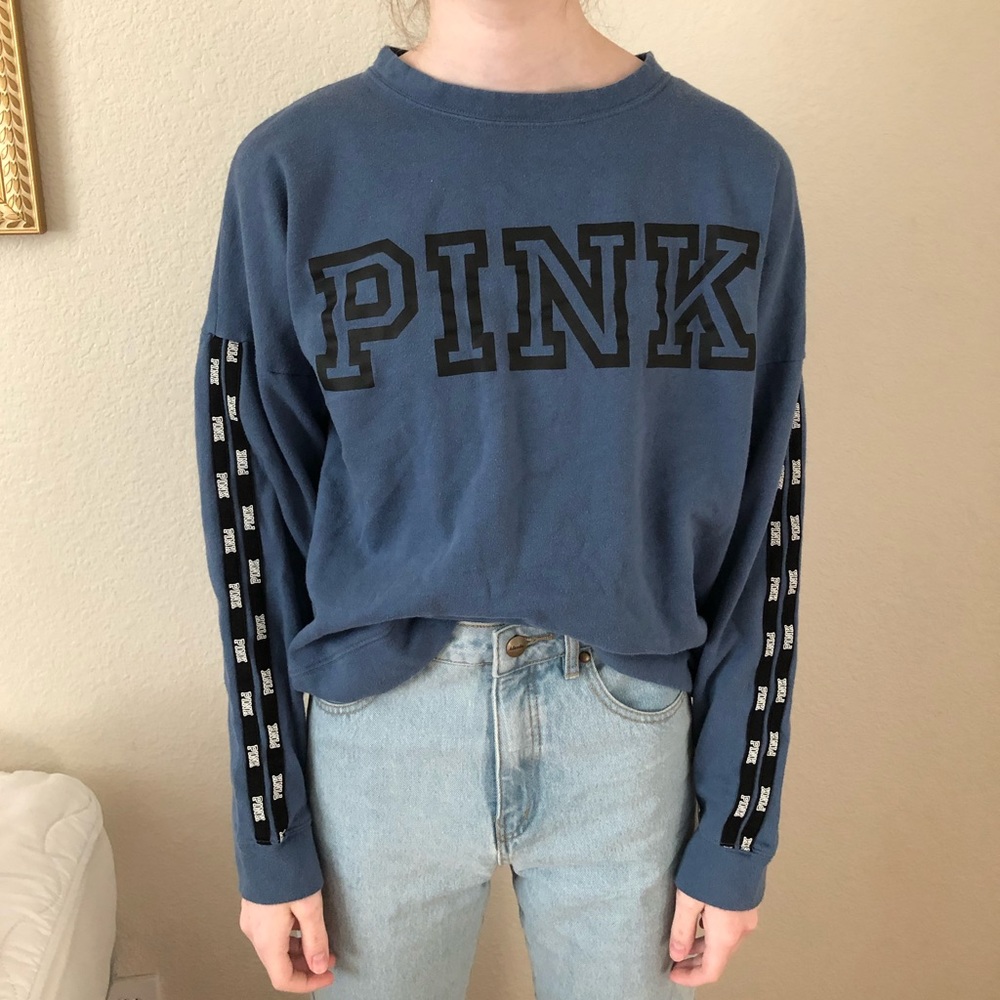PINK Blue/Grey Sweater